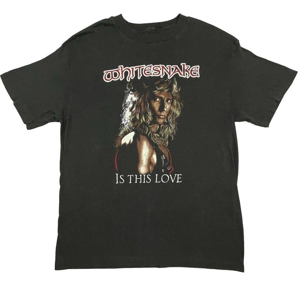 Vintage 1988 Whitesnake Is This Love Tour Concert T-Shirt sz Large 80s